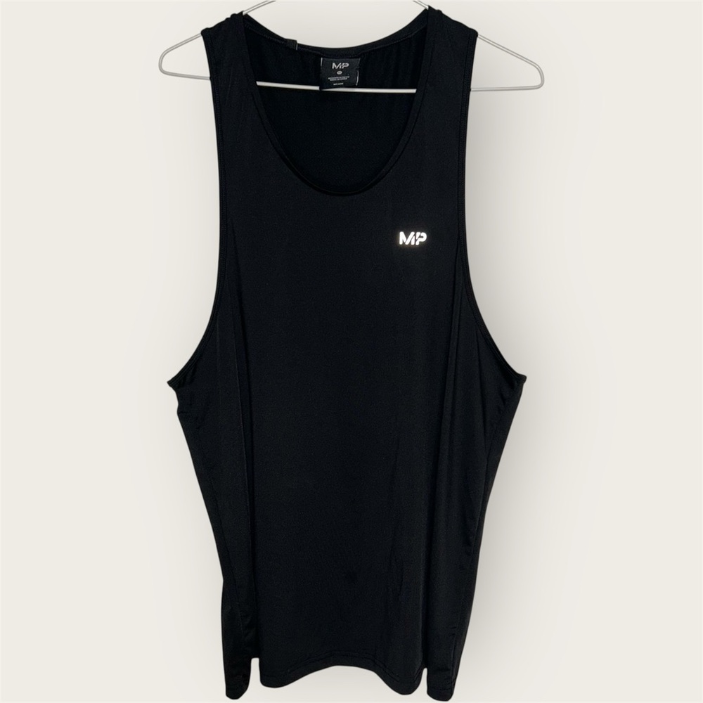 MyProtein MP Black Stringer Tank Reflective Gym Training Vest - Size XL